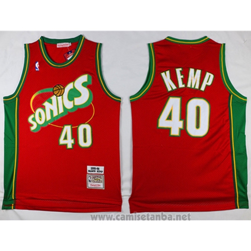 Camiseta Seattle SuperSonics Shawn Kemp #40 Historic Retro Rojo